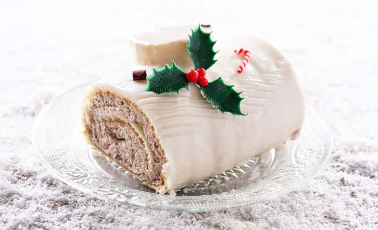 tronchetto di Natale al cioccolato bianco