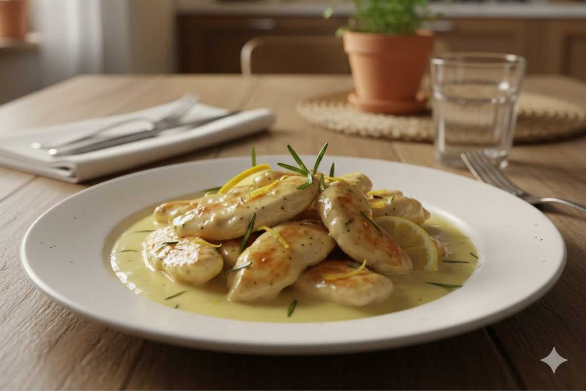 Straccetti di pollo in un piatto