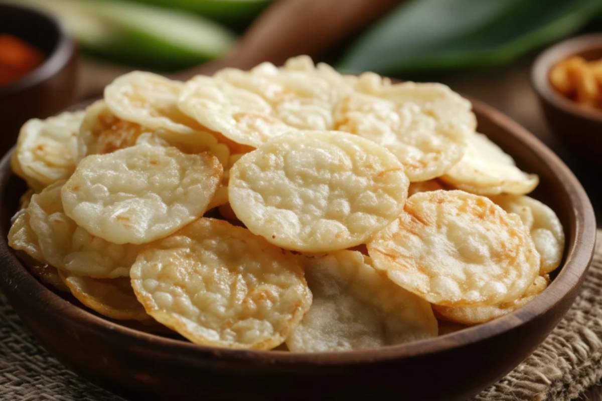 ciotola con chips di riso