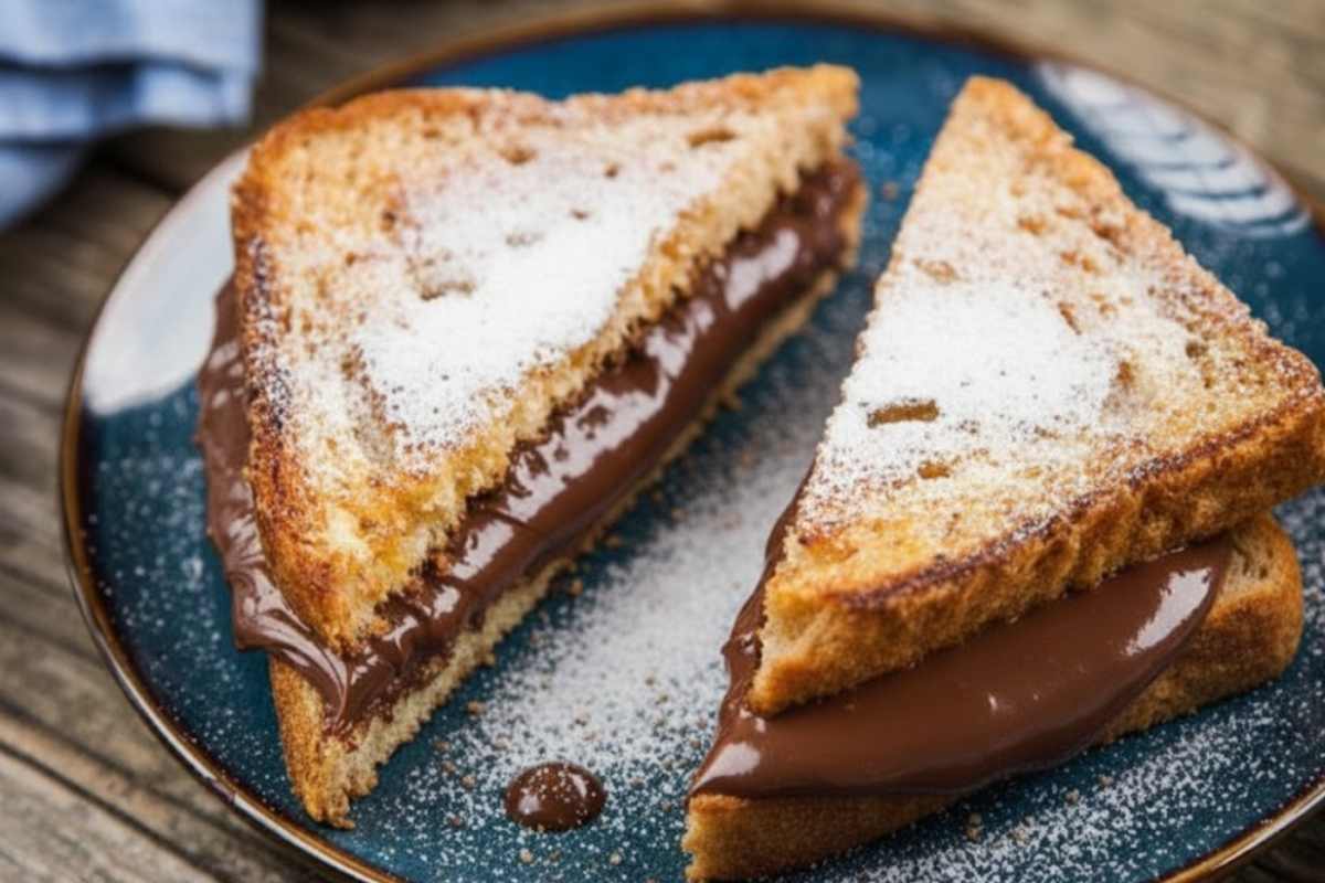 pancarrè dorati ripieni di crema alla nocciola