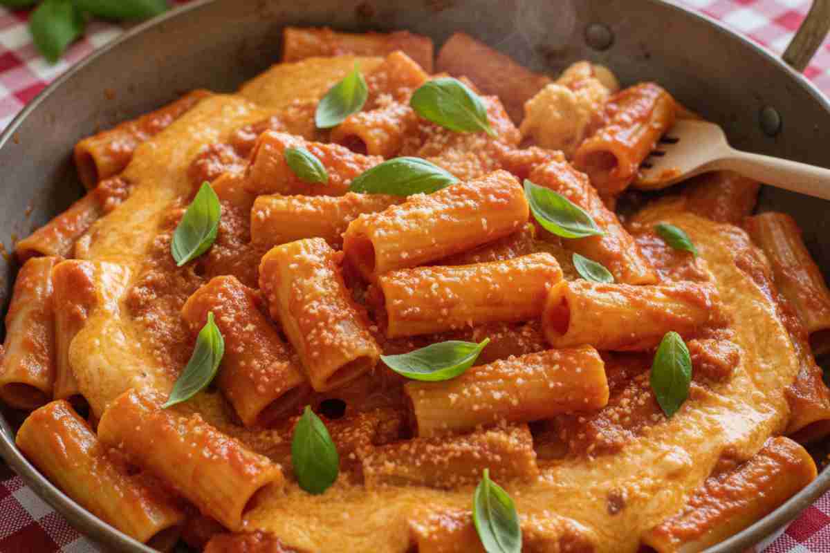 Paccheri alla Vittorio in una padella