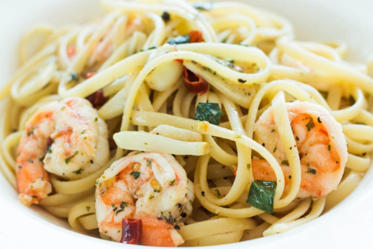pasta aglio olio e gamberi
