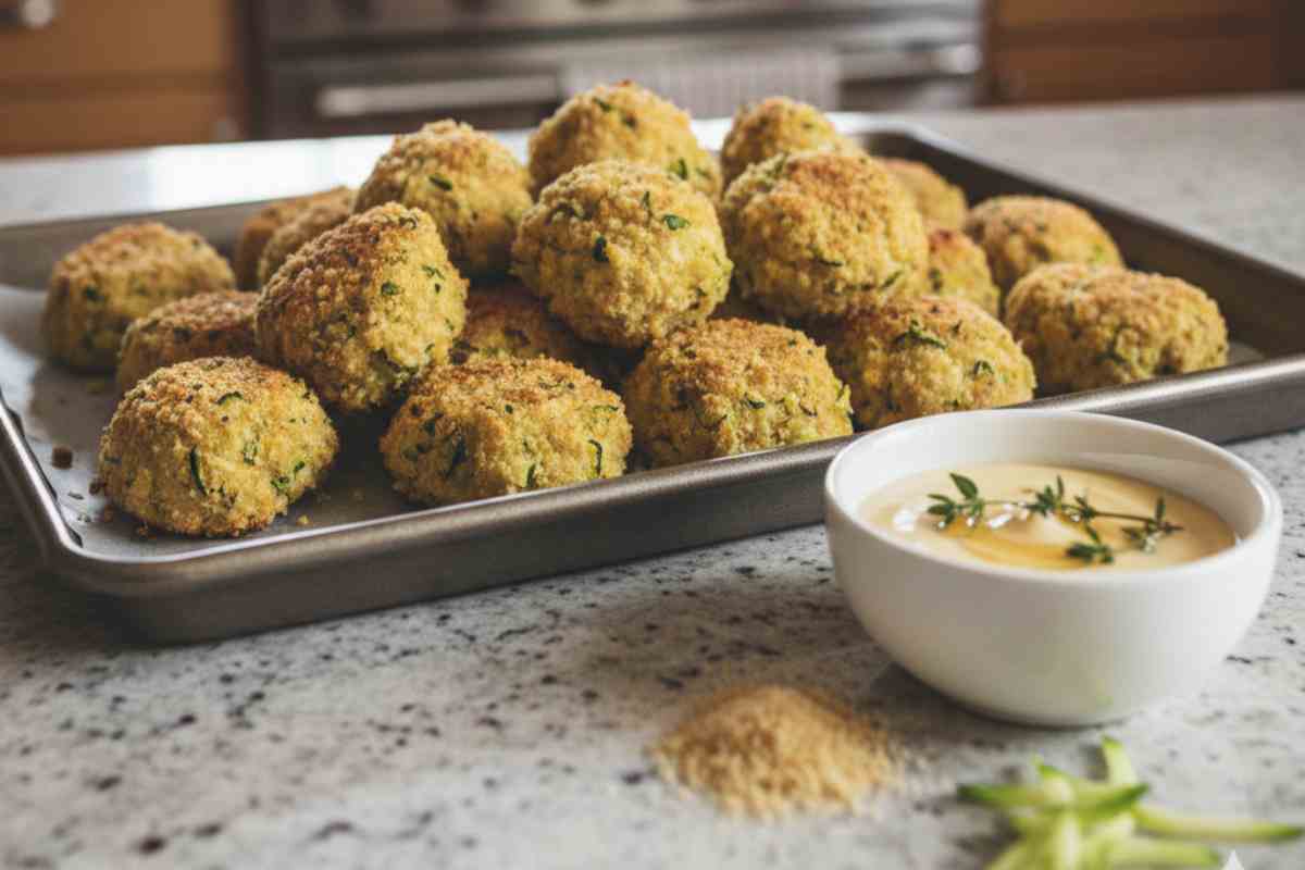 Pepite di Pollo e Zucchine al Forno in una teglia forno