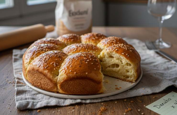 Danubio salato soffice su un piatto