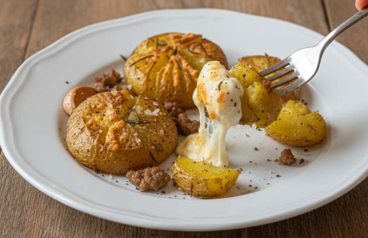 Patate sgarrupate in un piatto