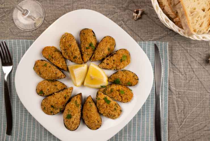 cozze gratinate dorate