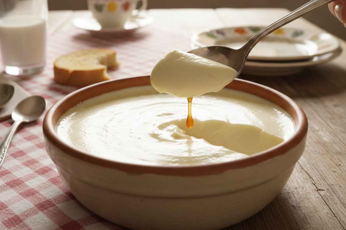 Latte cotto in una ciotola