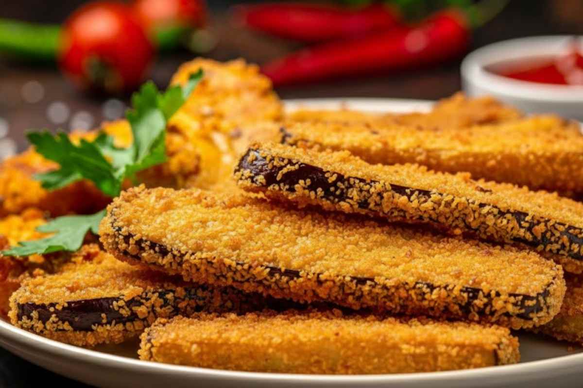melanzane fritte a forma di fiammifero