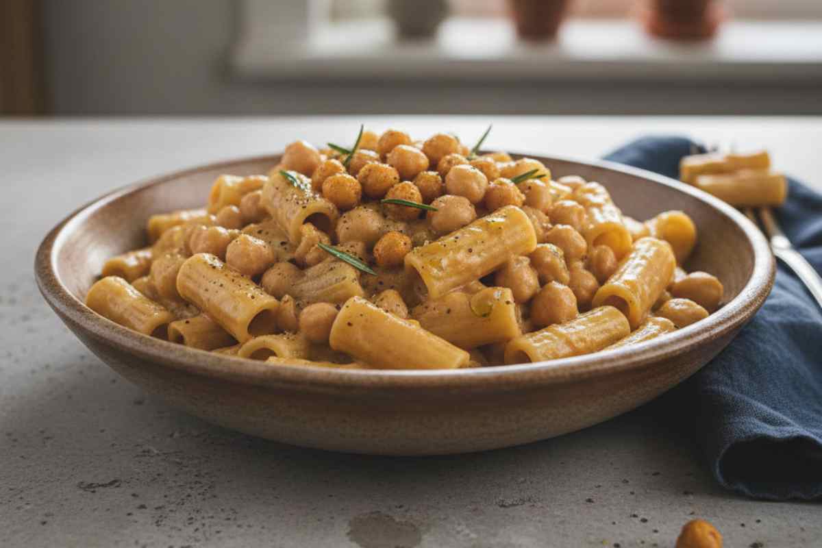 Pasta Ceci e Rosmarino in un piatto
