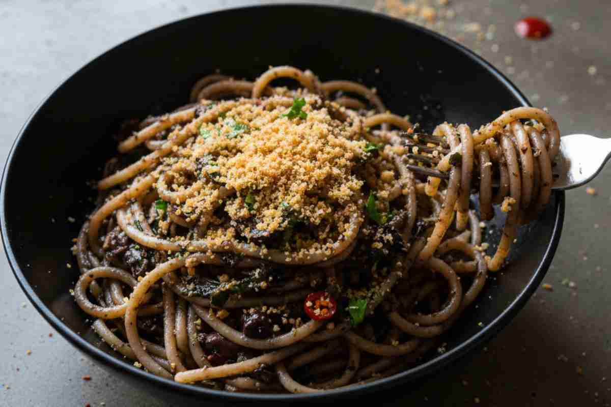 Pasta alla Belladonna appena cucinata in una padella