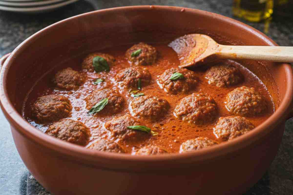 Polpette di Carnevale al Sugo in una terrina