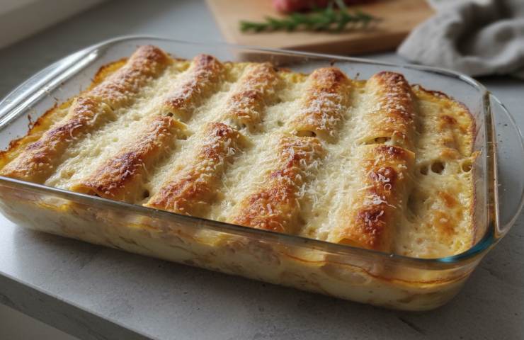Cannelloni Salsiccia e Robiola in una teglia