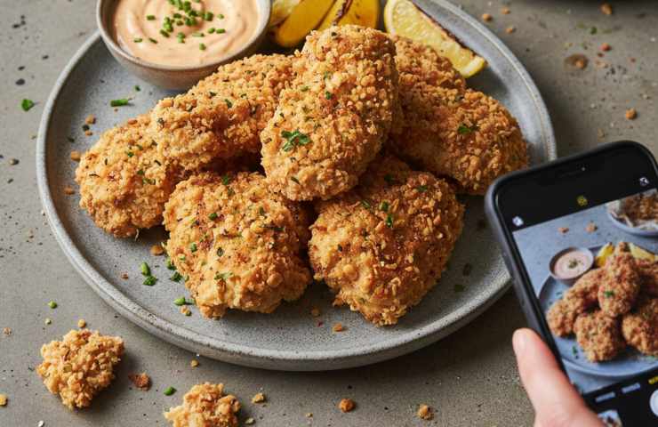 Pollo Croccante in Friggitrice ad Aria in un piatto su un tavolo