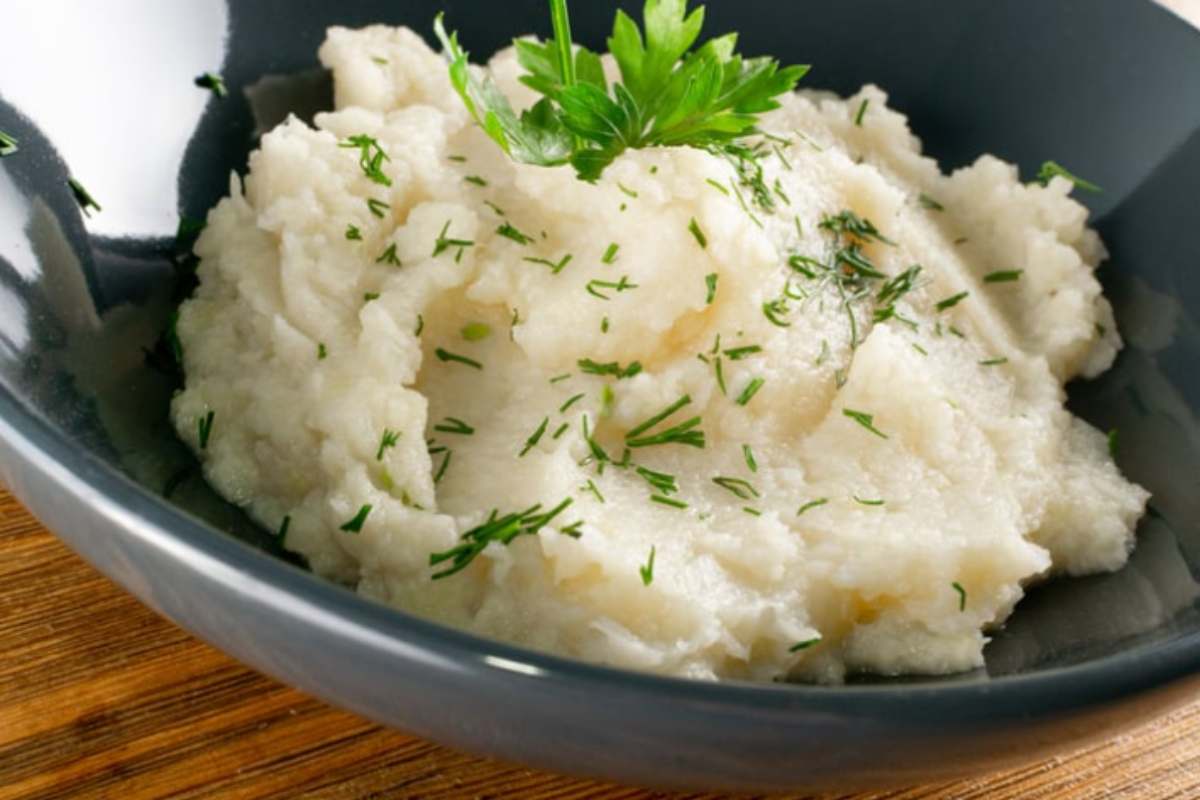 piatto con purè di cavolfiore