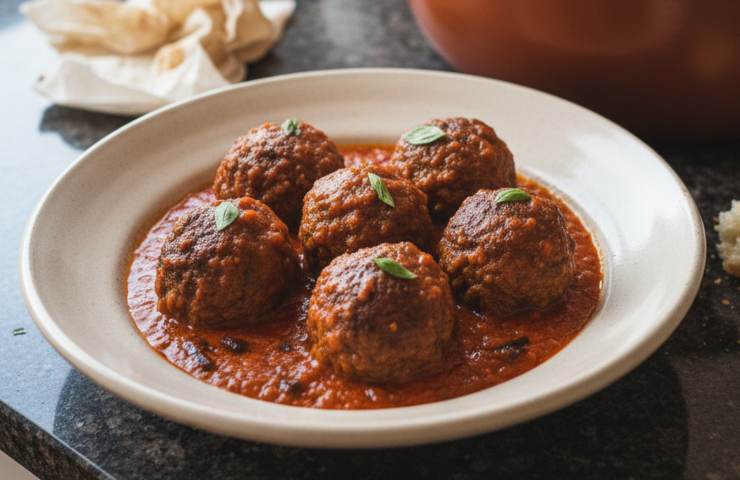 Polpette di Carnevale al Sugo in un piatto