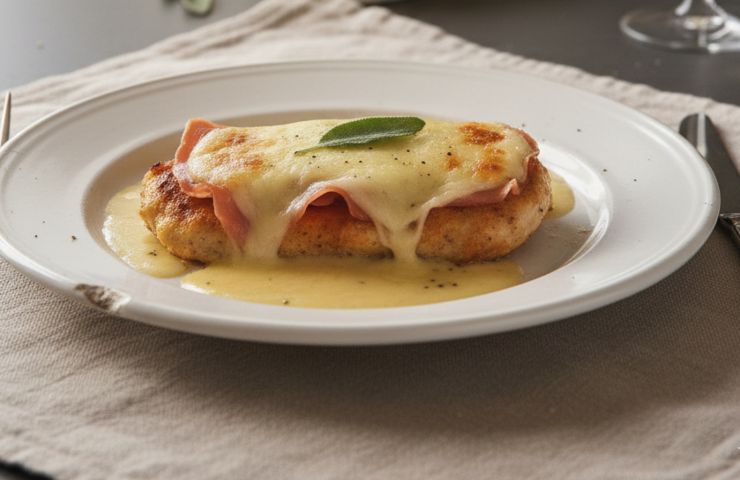 Un Saltimbocca di Pollo filante in un piatto