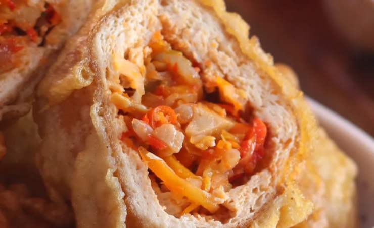 fetta di rotolo con peperoni