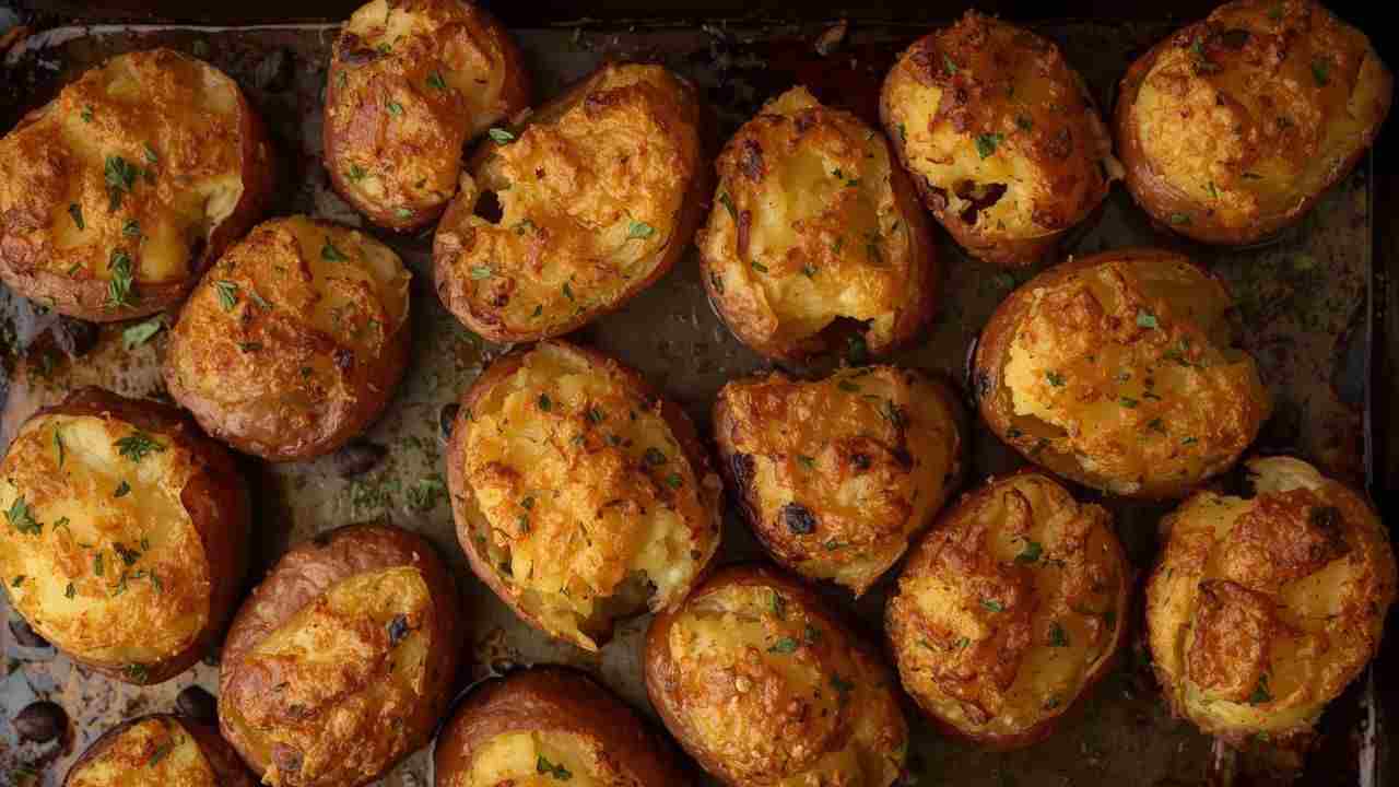 Patate schiacciate al forno buttalapasta.it