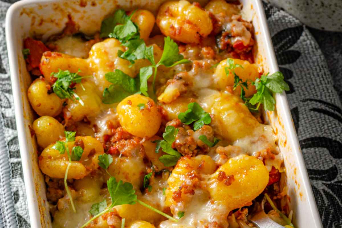teglia di gnocchi gratinati