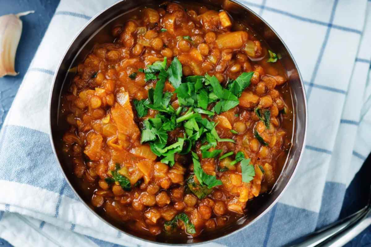 lenticchie in umido in ciotola