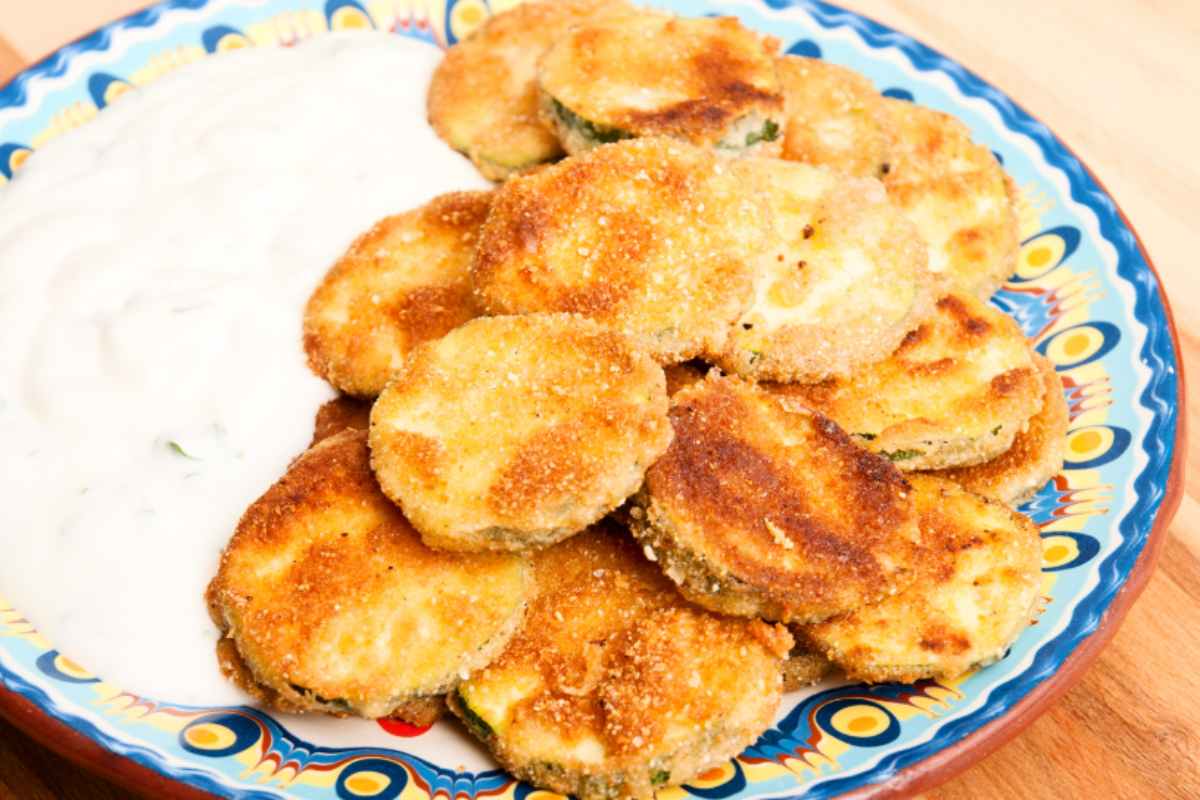 medaglioni di zucchine dorati