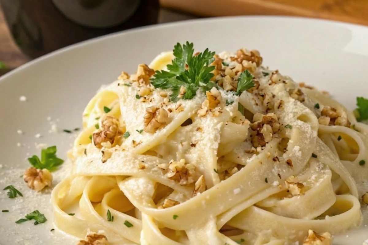 pasta cremosa con phialdelphia e noci