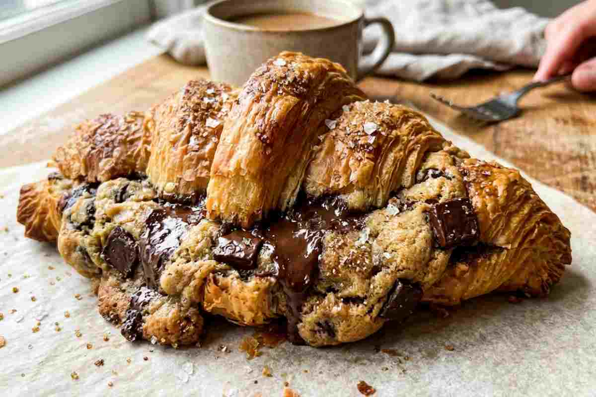 Un crookie servito appena preparato visto da vicino.