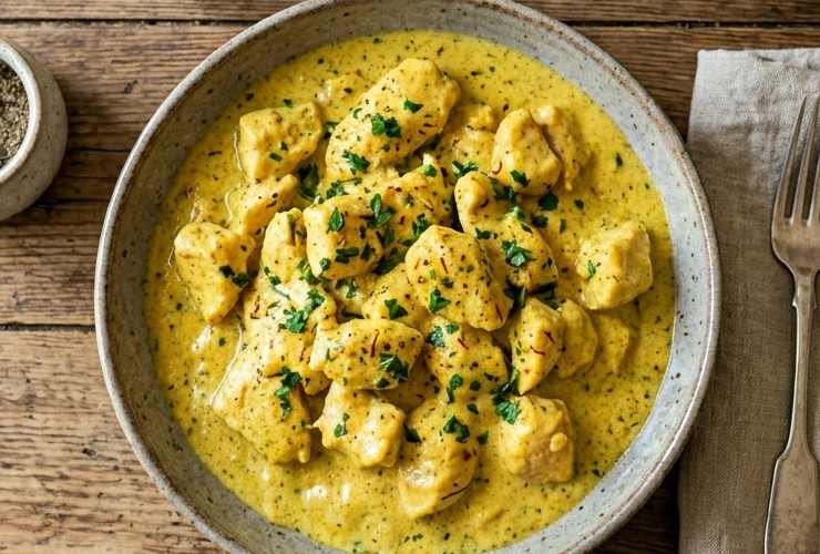 pezzi di pollo cremosi