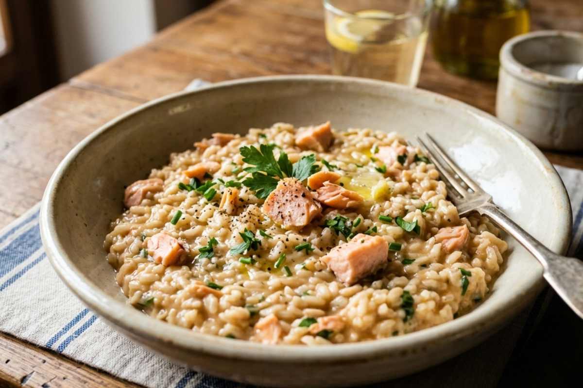 risotto al salmone cremoso