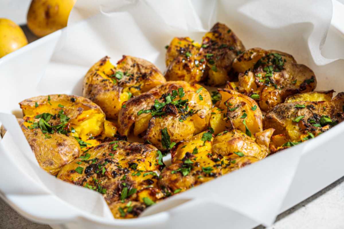 sashed potatoes in una teglia