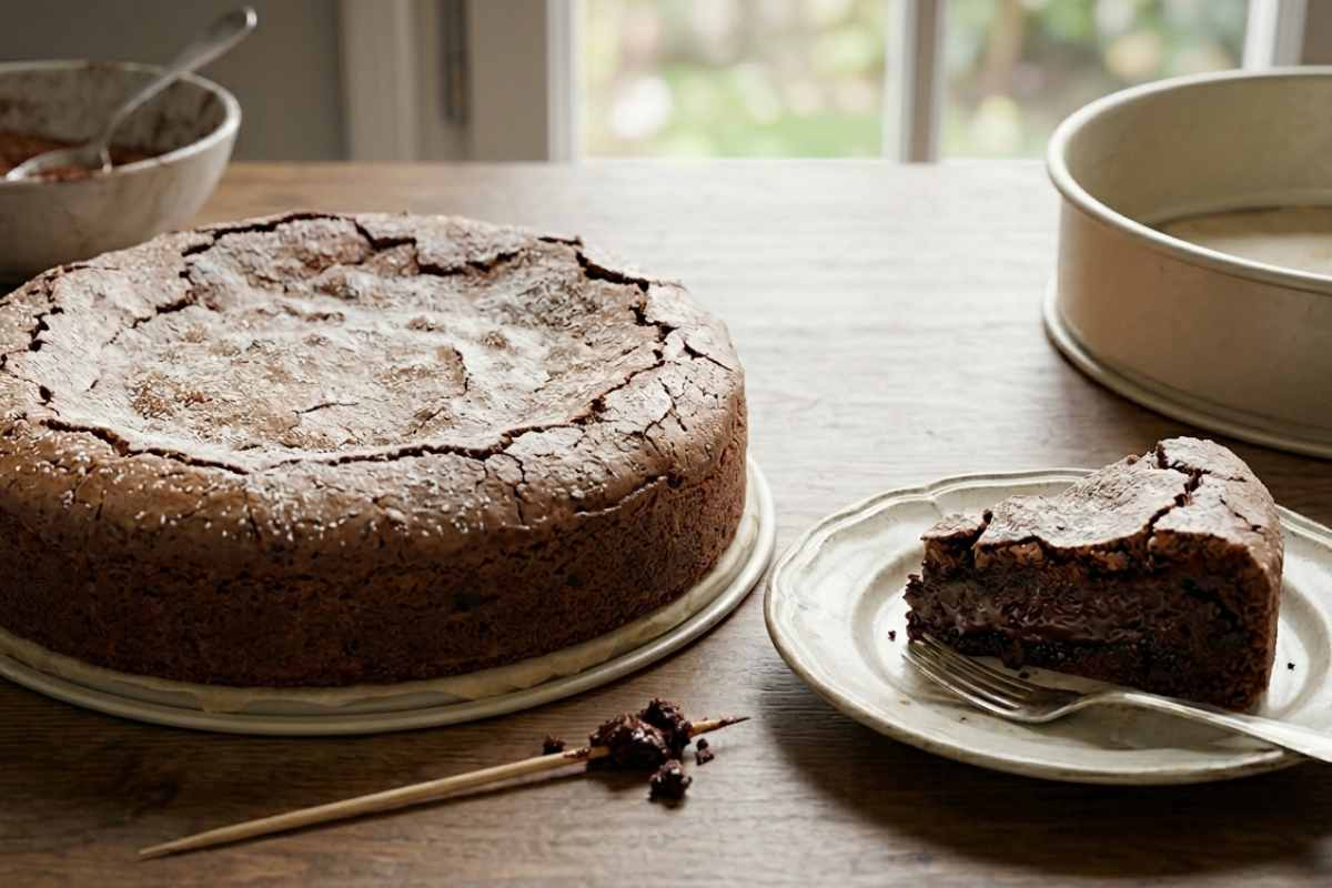 una torta al cioccolato