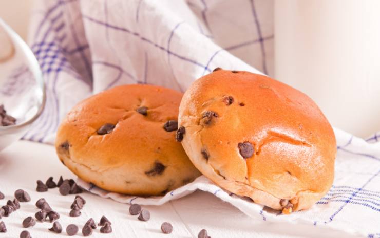 brioche con gocce di cioccolato
