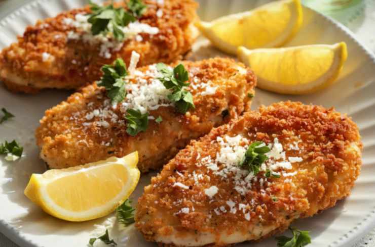 cotolette di pollo in un piatto