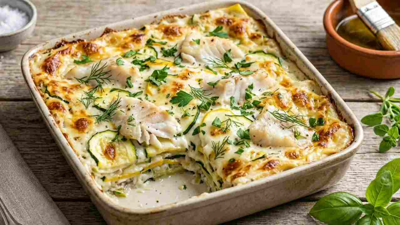 Lasagna bianca zucchine e pesce buttalapasta.it