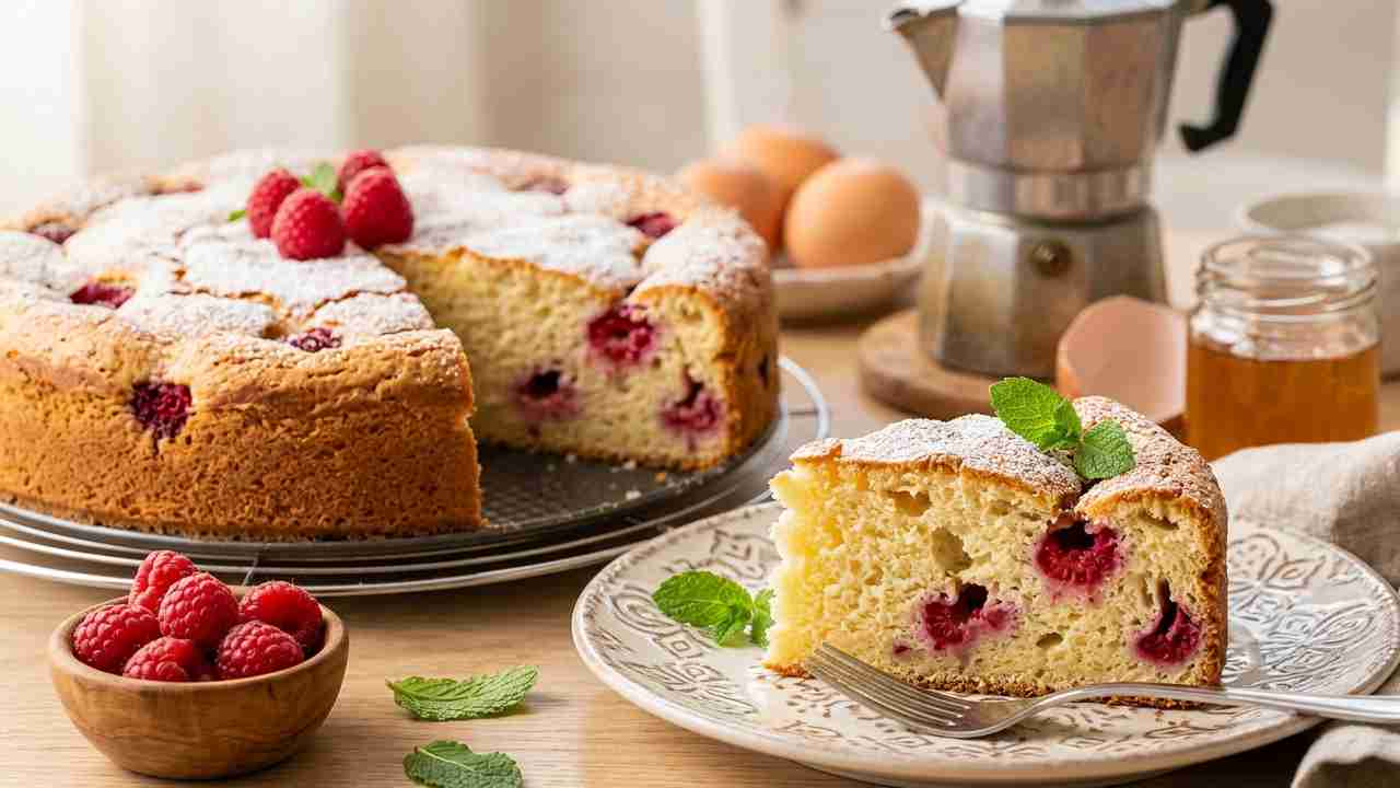 Torta soffice ricotta e lamponi buttalapasta.it
