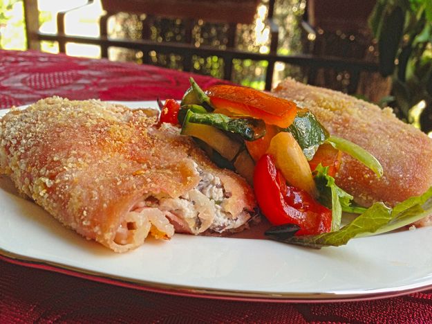 Involtini di prosciutto con ricotta e verdure