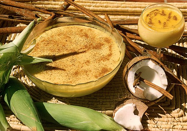 budino al cocco con caramello al rum e caffè