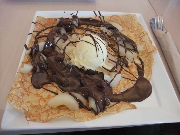 crepes pere e cioccolato Belle Helene