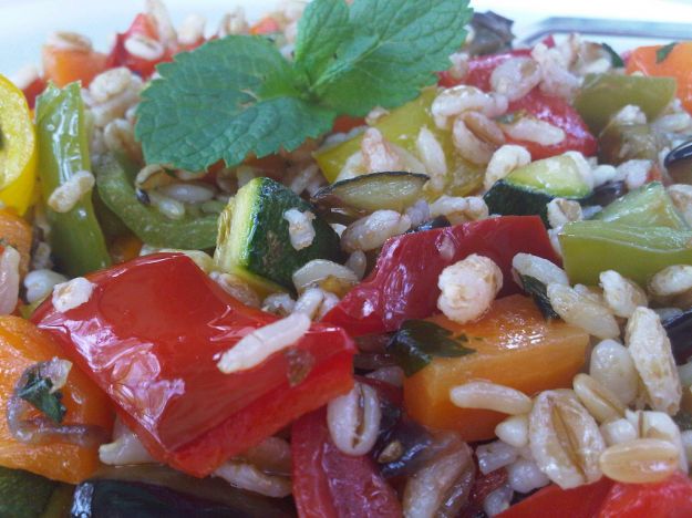 Farro con ratatouille grigliata