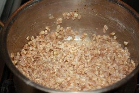 farro cotto in brodo