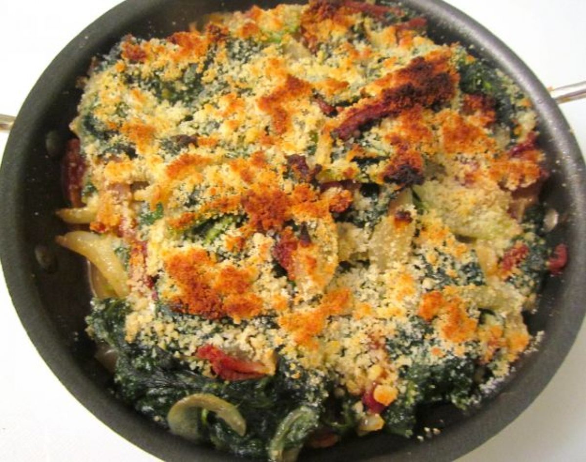 Gratin di spinaci e uova