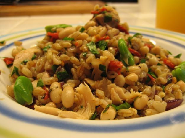 insalata di farro con tonno