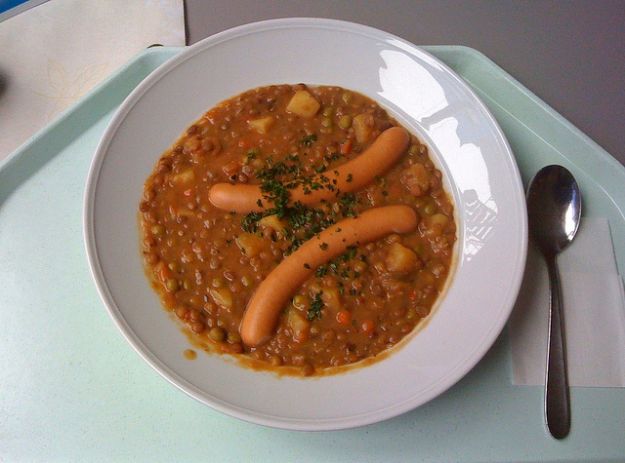 lenticchie con wurstel per la ricetta di capodanno