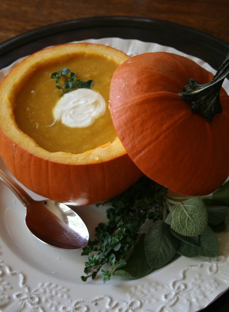 Minestra di zucca e porri