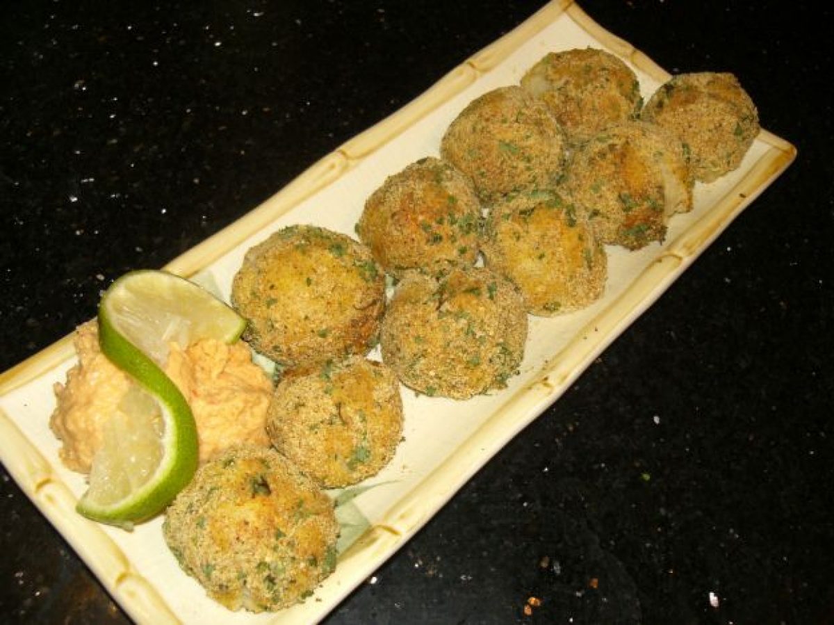 Palline di purè con funghi ed erbe aromatiche