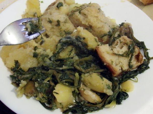 Pancotto con patate rucola e fagiolini