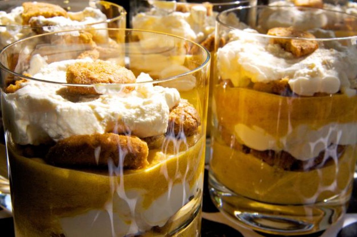 Parfait con zucca, mirtilli e zenzero