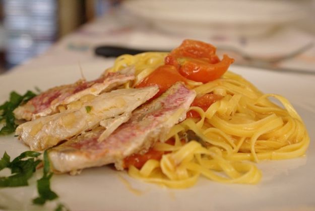 pasta con triglie e verdure