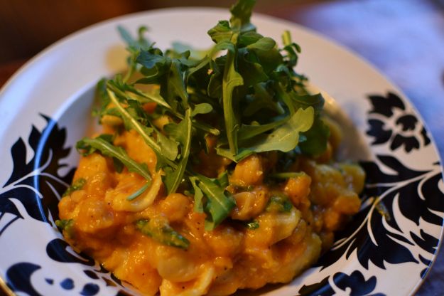 Pasta con zucca e ceci