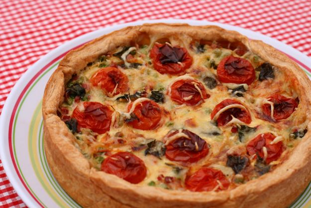 quiche di pomodorini e prosciutto cotto